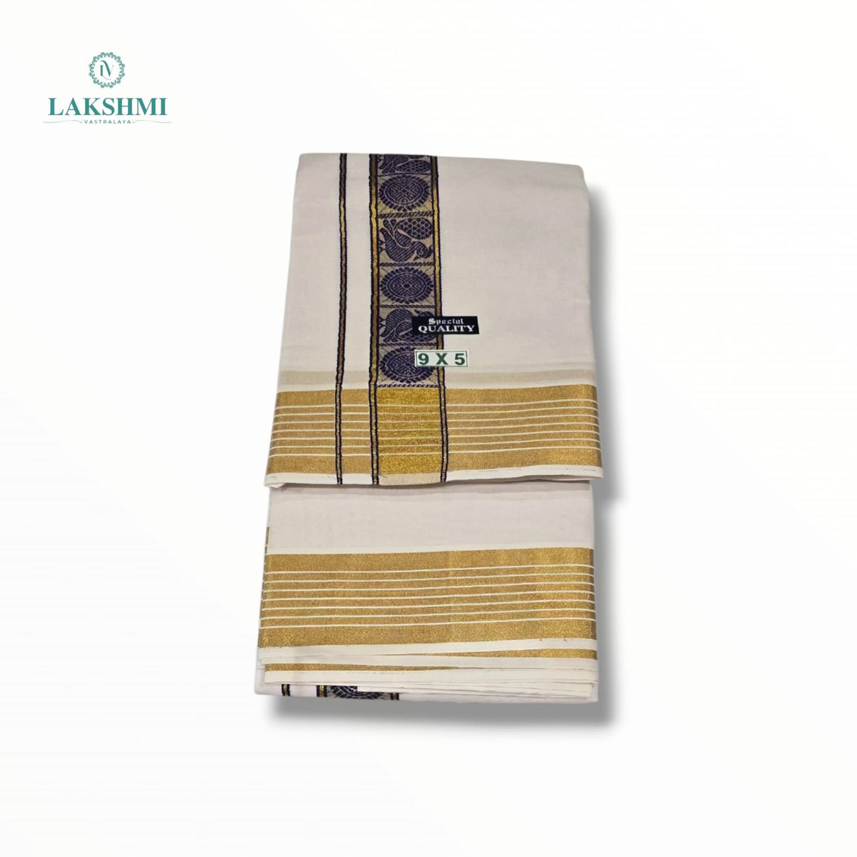 Kedar – 9*5 Bleached White Cotton Dhothi 260907