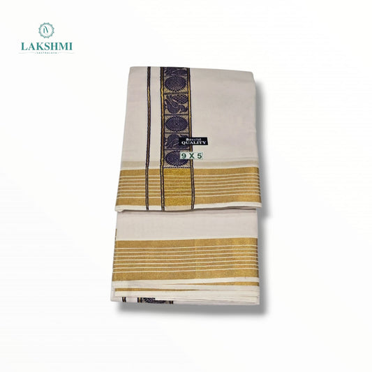 Kedar – 9*5 Bleached White Cotton Dhothi 260907