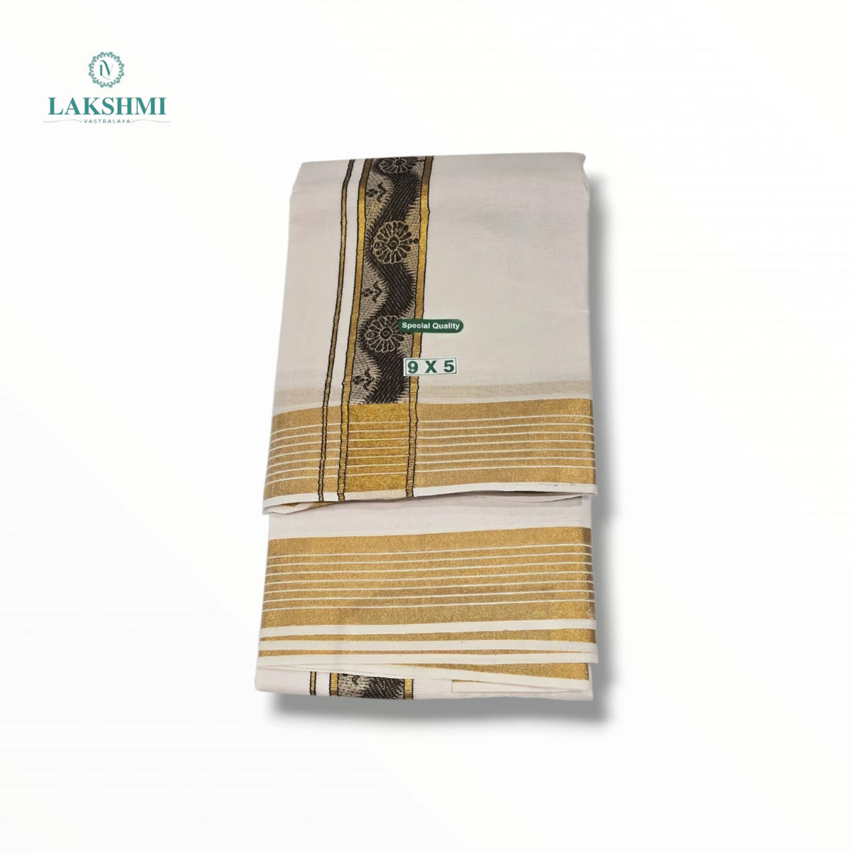 Kedar – 9*5 Bleached White Cotton Dhothi - 260916