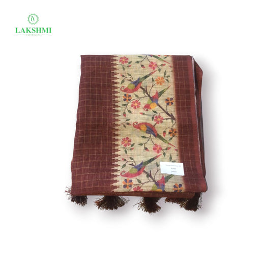 Remya 6 Yards Parrot Semi Jute Saree - 240910