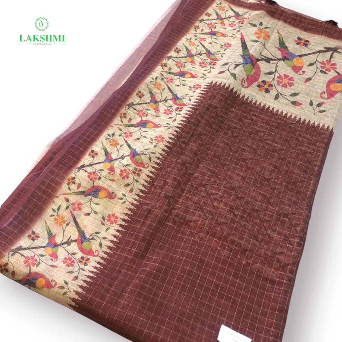 Remya 6 Yards Parrot Semi Jute Saree - 240910