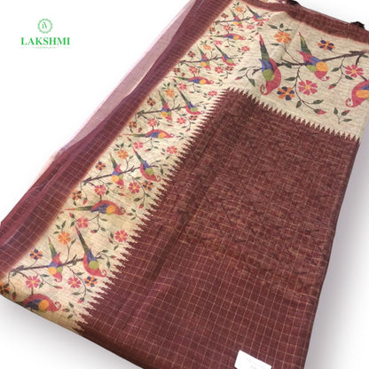 Remya 6 Yards Parrot Semi Jute Saree - 240910