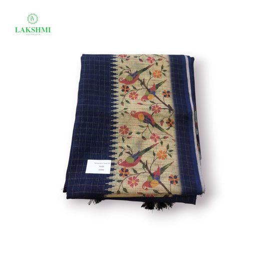 Remya 6 Yards Parrot Semi Jute Saree - 240909