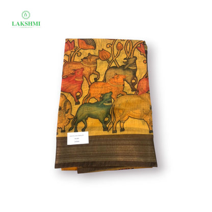 Damini 6 Yards Linen with Pichwai Print - 240908