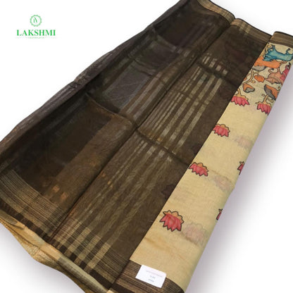 Damini 6 Yards Linen with Pichwai Print - 240906