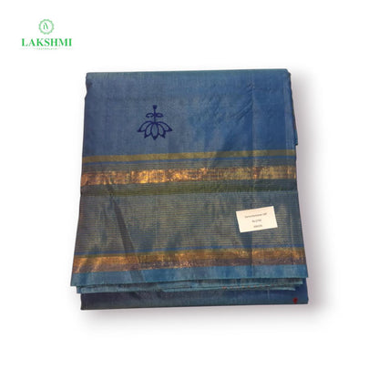 Varna Vazhanar Plain 10Yards with Block print - 061005