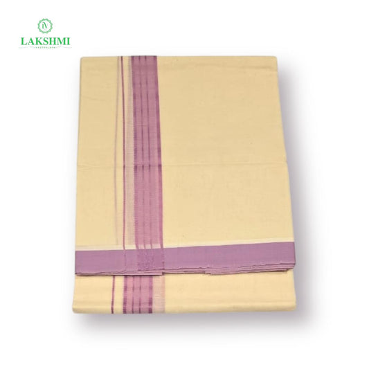 Double Vezhti Cotton unbleached with colour border