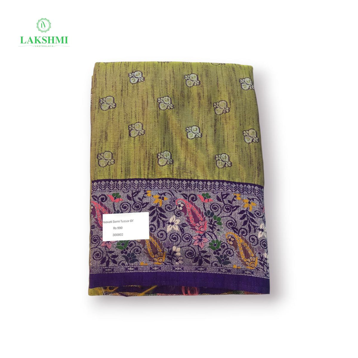 Iraavati – Semi Tussar with Thread Work 6 Yards 300802