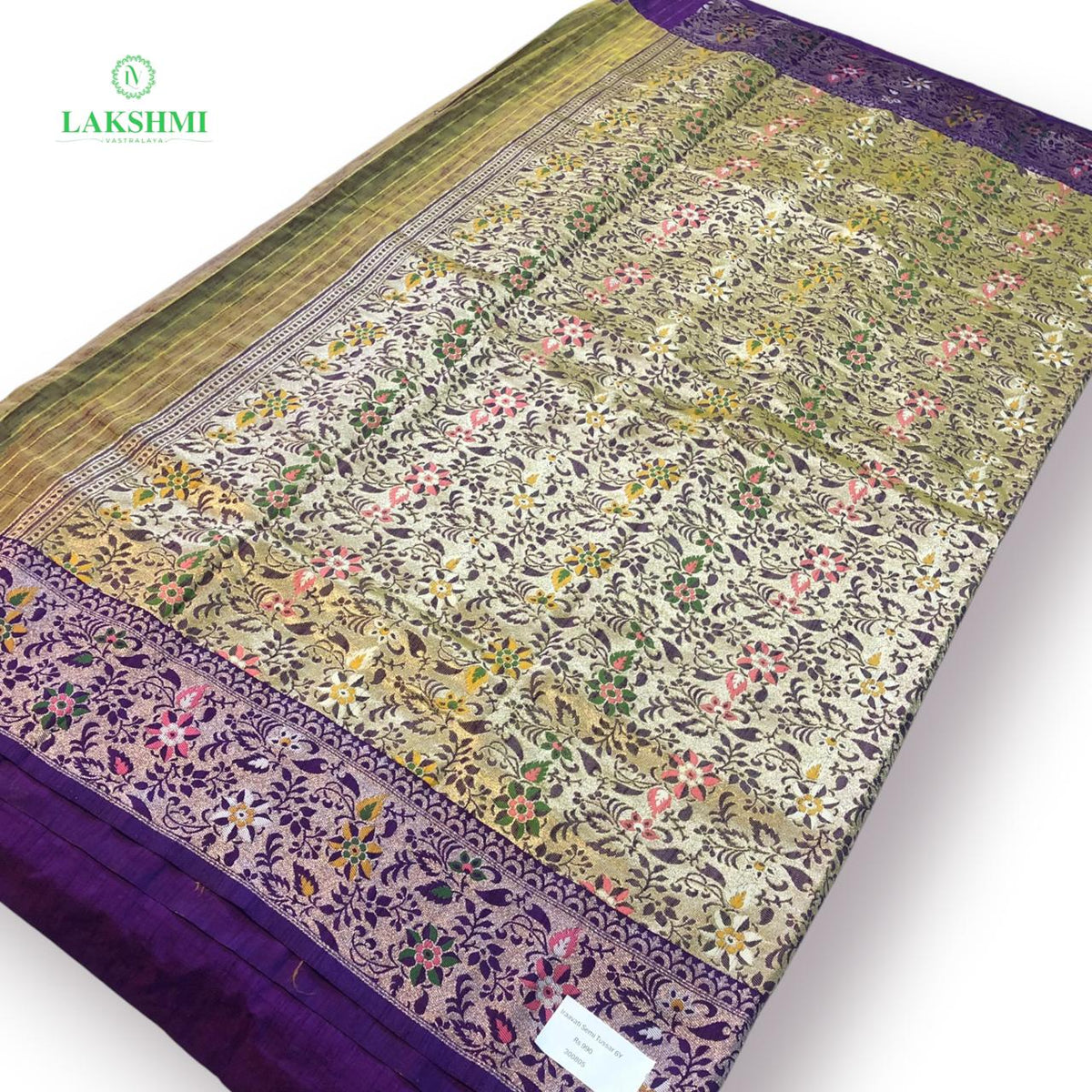 Iraavati – Semi Tussar with Thread Work 6 Yards 300805