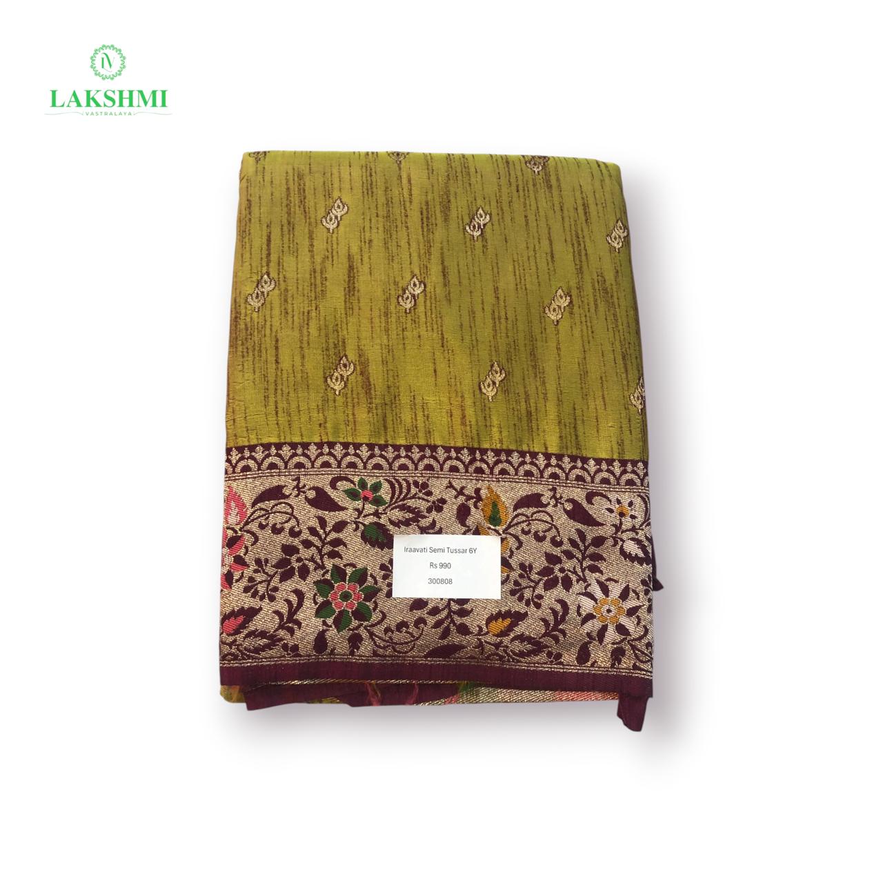 Iraavati – Semi Tussar with Thread Work 6 Yards 300808